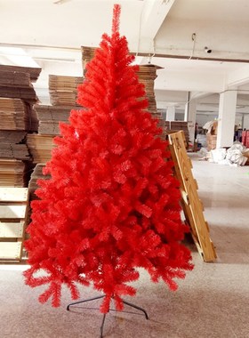 速发圣诞节节日装饰红红火火大红.诞树1.2米5.1红色1圣8加密中国