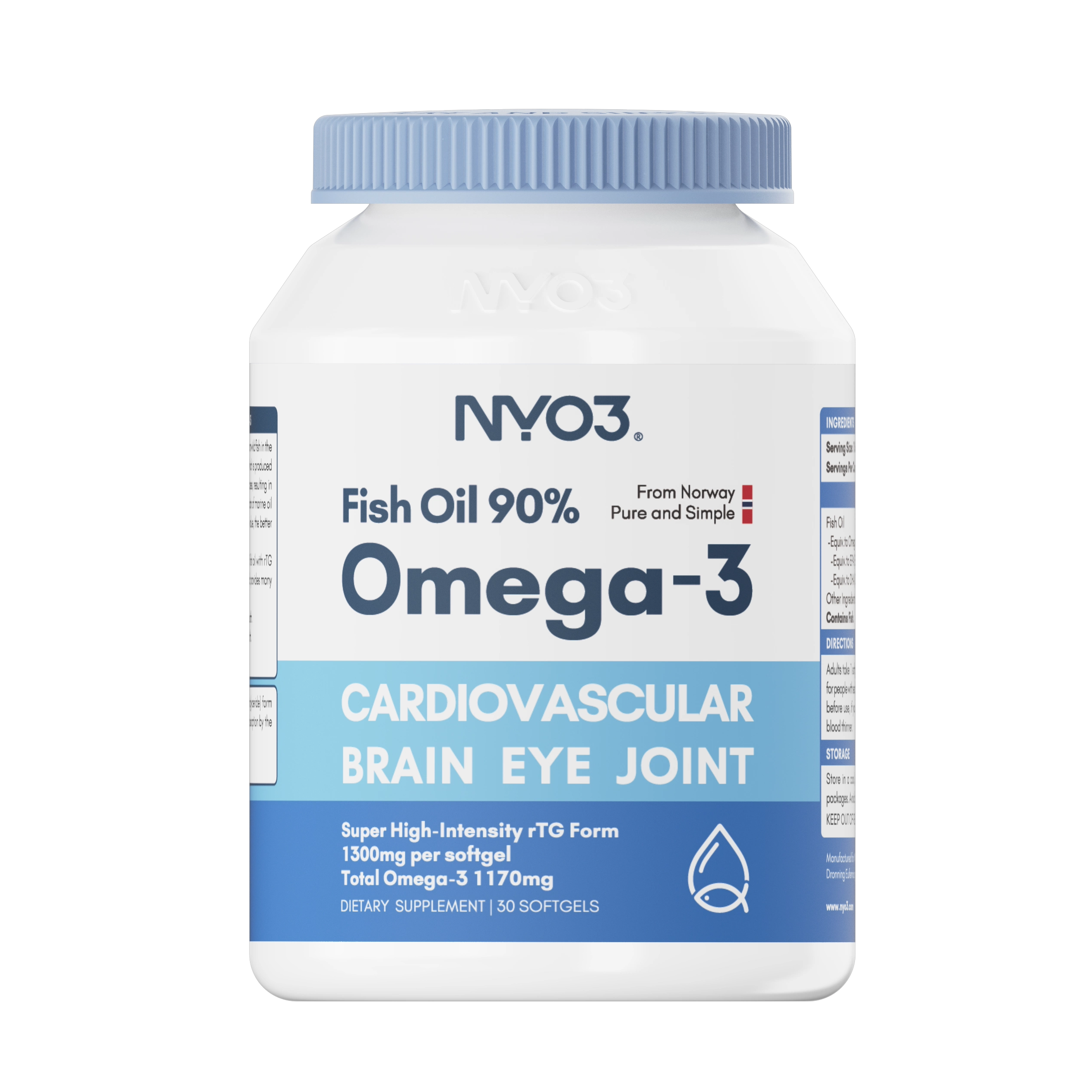 NYO3挪威深海鱼油软胶囊30粒中老年rTG90%高含量omega3