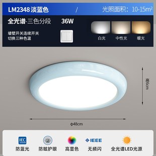 主卧房间中山灯具现代简约P网红奶油风极简吸顶 卧室灯2024年新款