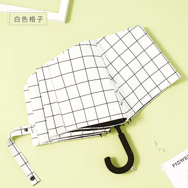 格子印花弯柄折叠晴雨伞遮光晴太阳伞防晒批发学生两用三折雨男女,居家日用,伞帽,淘宝优惠券,粉丝福利购,淘宝优惠卷