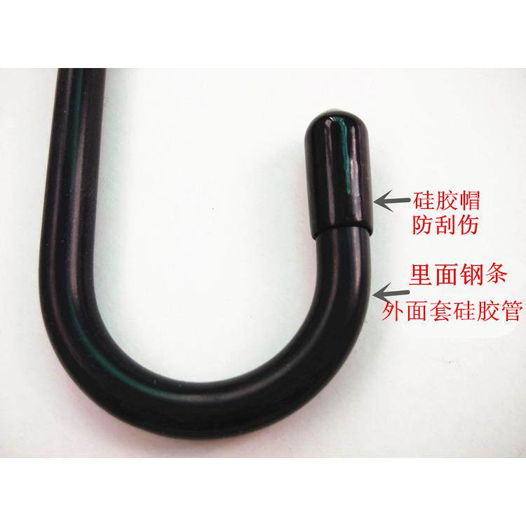 OF9D临时电缆s挂钩套硅胶绝缘黑色工地脚手架橡胶塑料挂钩s钩直销