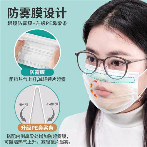 防雾口罩戴眼镜专用不起雾冬季防哈气海绵防雾条成人儿童