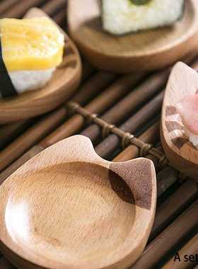 2 Pcs Wooden Dip Bowls Sauce Dishes Seasoning Dishes Serving