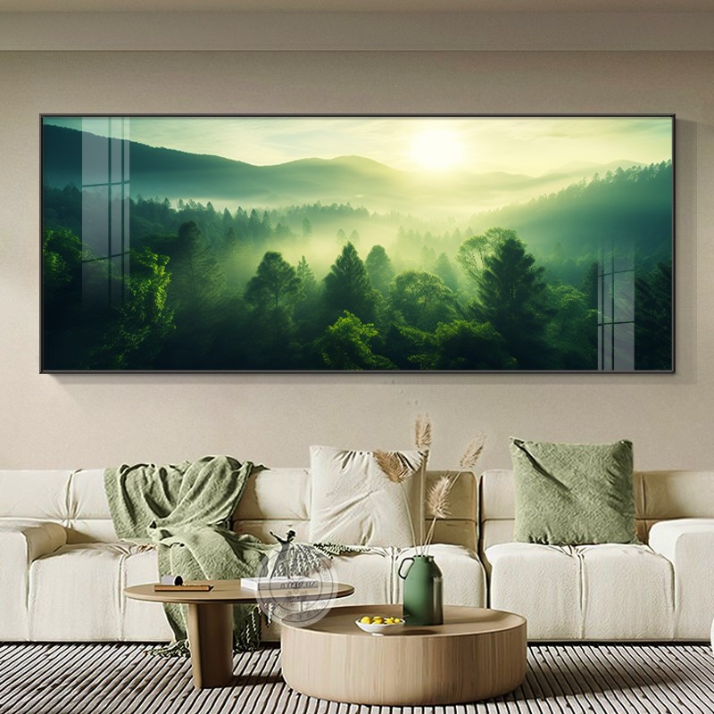 好货日出东方客厅挂画现代简约沙发背景墙装饰画森林风景画卧室床