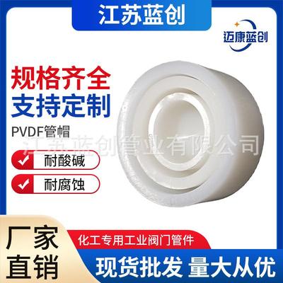工厂直发pvdf管帽PVDF承插管堵塑料管帽PVDF化工管帽管件耐酸碱