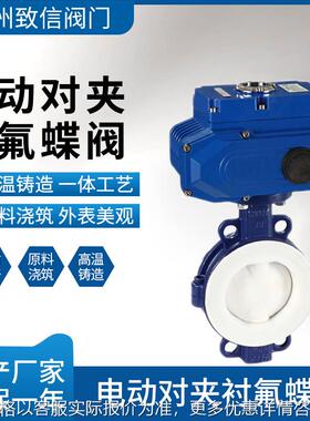 电动对夹衬氟蝶阀 97146-10/16/ 电动耐磨防腐调节蝶阀