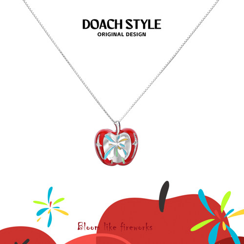 原创设计纯银烟花蝶苹果项链吊坠