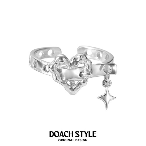 DOACH爱心小皮带925纯银戒指