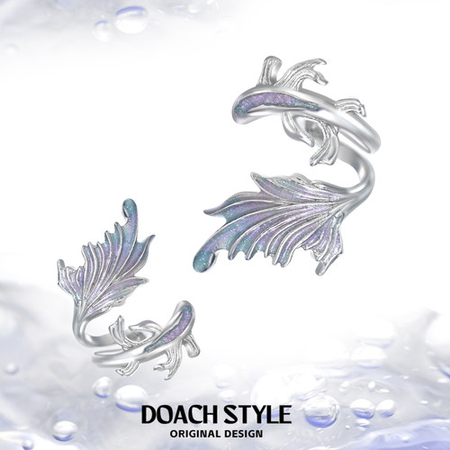 DOACH紫灵鱼耳夹无耳洞耳饰耳环