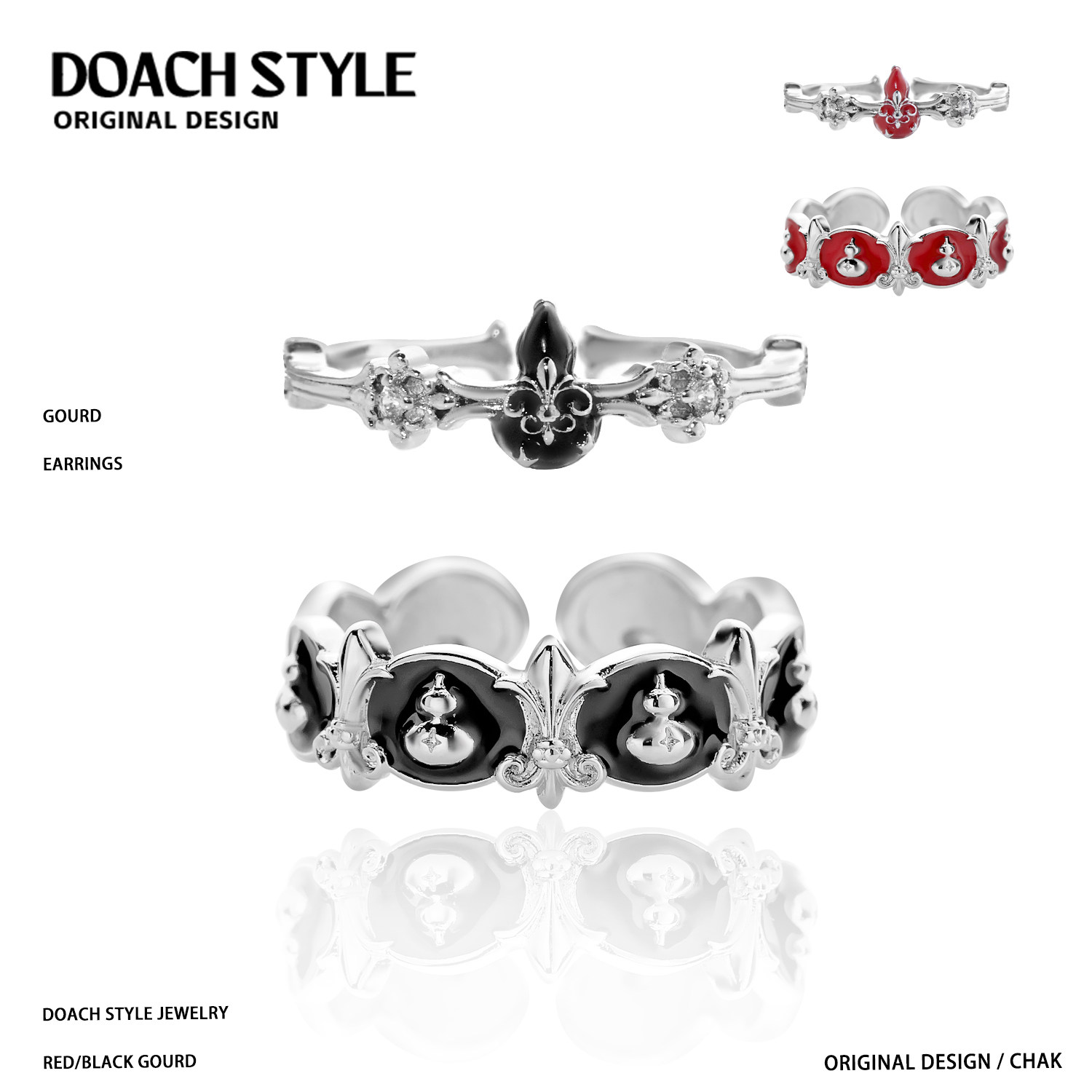 DOACH 葫芦鸢尾花戒指925纯银原创小众设计复古轻奢开口情侣戒指,饰品/流行首饰/时尚饰品新,银饰戒指,淘宝优惠券,粉丝福利购,淘宝优惠卷