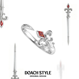 DOACH 鸢尾花S925纯银尾戒男女原创小众设计高级感轻奢小拇指戒指