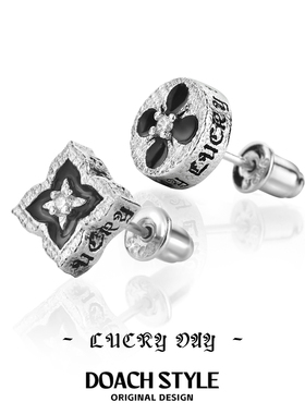 LUCKY DAY 原创设计S925纯银四叶花耳钉小众复古高级感养耳洞耳饰