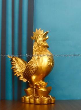 铜鸡摆件黄铜纯铜大公鸡鸡摆件吉祥物助运气金属招财金鸡铜公鸡11