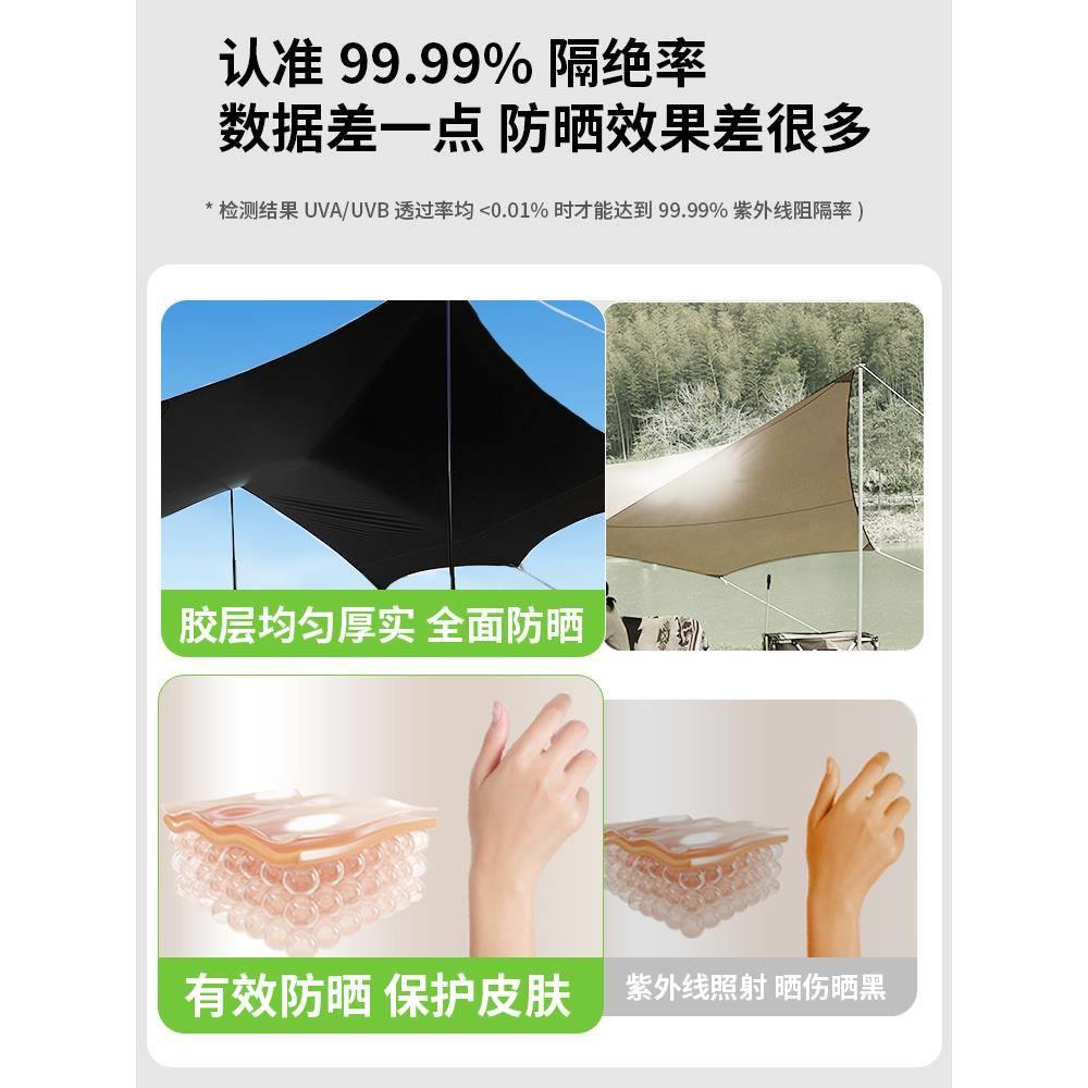 黑胶天幕帐篷户外折叠便携式野营天幕露营防雨防晒八角蝶形遮阳棚