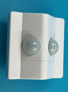 两线宽压AC90-300V双探头人体红外感应开关86面板楼道LED智能可调