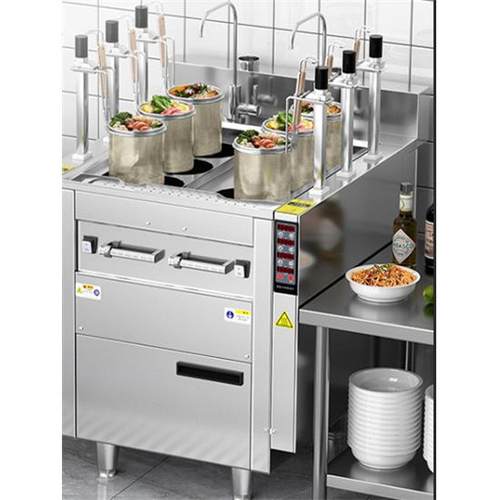 驰能煮面炉商用电热燃气升降煮汤粉面炉麻辣烫全自动多功能煮面机