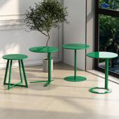 设计师茶几客厅沙发边几简约轻奢小圆桌阳台卧室圆形中古绿小桌子