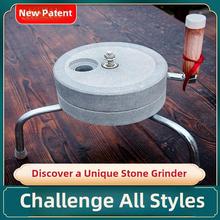 石磨家用小磨盘老青石幼儿园手推电动商用轻型米卷机豆浆老式