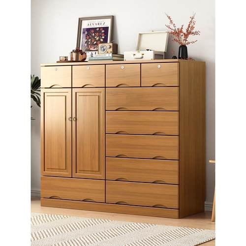 实木现代简单小公寓十抽屉柜斯堪的纳维亚多抽屉储物柜卧室原木大