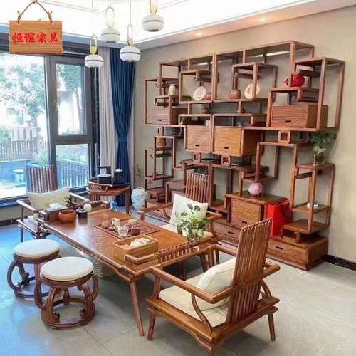 京瓷金樽茶桌刺猬紫檀茶台中式茶几大果紫檀茶室实木家具茶椅红木