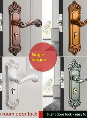 欧式覆古单舌门锁卧室房间室内门木门门锁门把手老式门锁更换