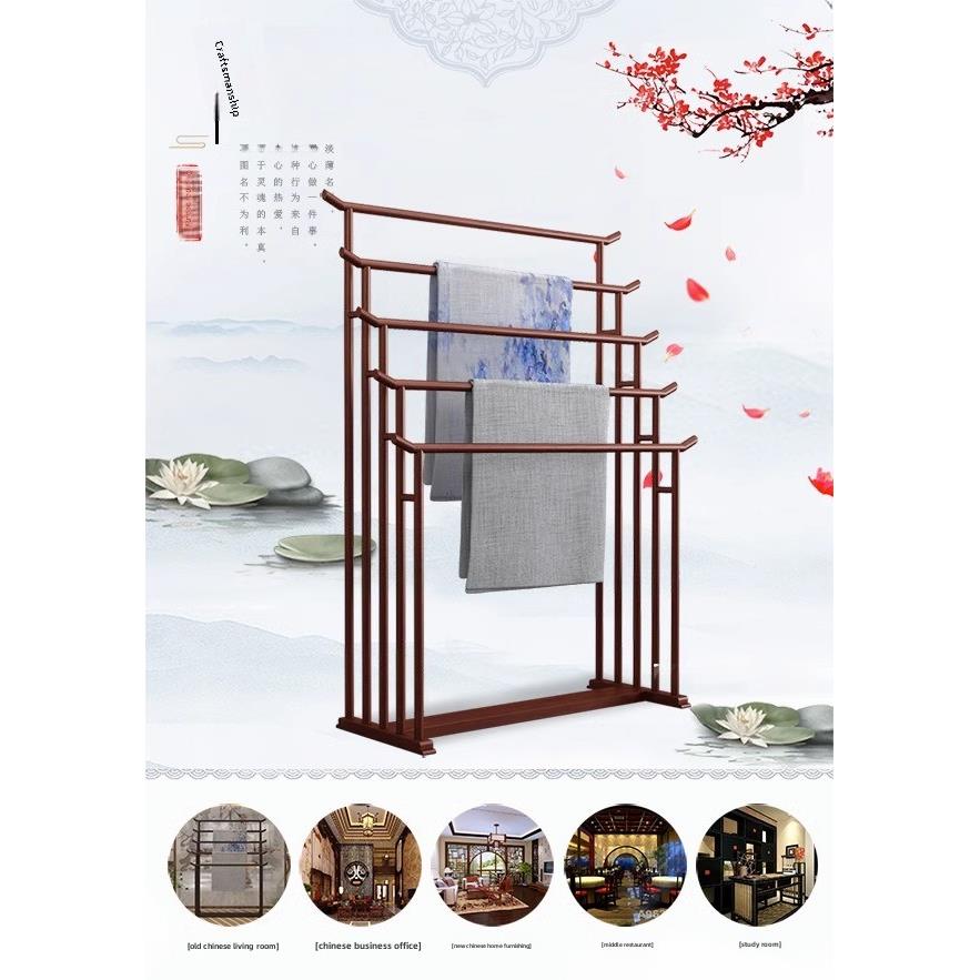 实木丝巾架丝巾架落地多层挂架中式展示架木质布艺架布艺展示架