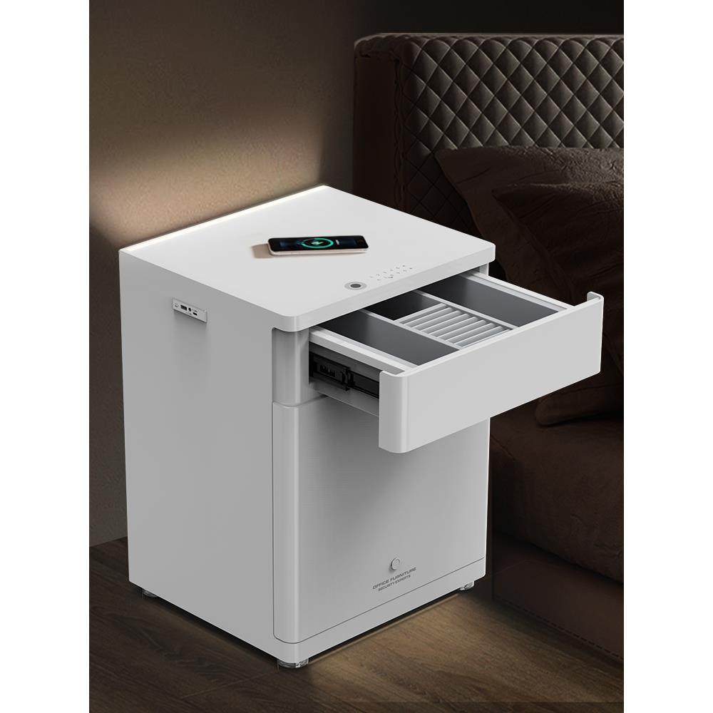 德国精装进口床头保险柜家用小型55cm全钢隐形抽屉指纹密码智能Wi