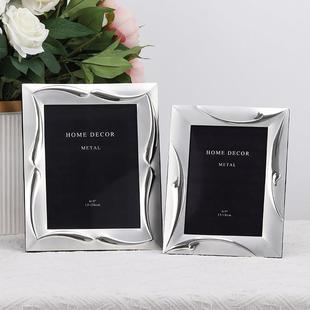 欧式精致金属创意高档轻奢金属横版6 7 8 八寸相框摆台像框架竖版
