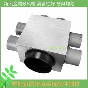 新风分风箱新风系统PE管道分风箱金属消音静压分配箱管道分支箱