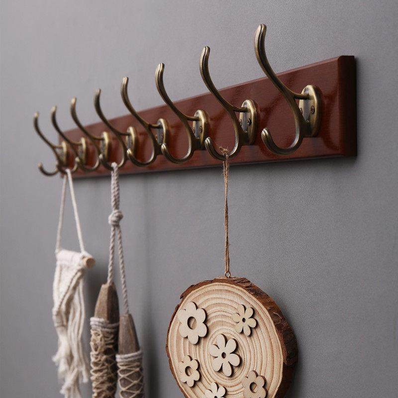 入户新中式挂衣钩进门玄关衣服挂钩排钩衣柜挂衣架墙上壁挂墙壁,收纳整理,挂钩/粘钩,淘宝优惠券,粉丝福利购,淘宝优惠卷