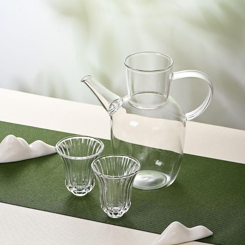 新中式彷宋壶过滤玻璃泡茶壶套装女士家用水经注竹节杯套组耐高温