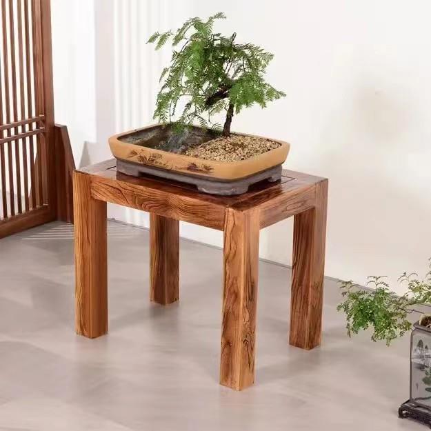 实木老榆木多功能家用茶几花几鱼缸桌盆景架鱼缸架奇石宝座花架