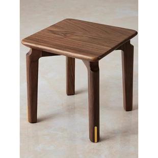 北美黑胡桃木小凳子休闲方凳子实木凳子现代原木凳子儿童的简单入