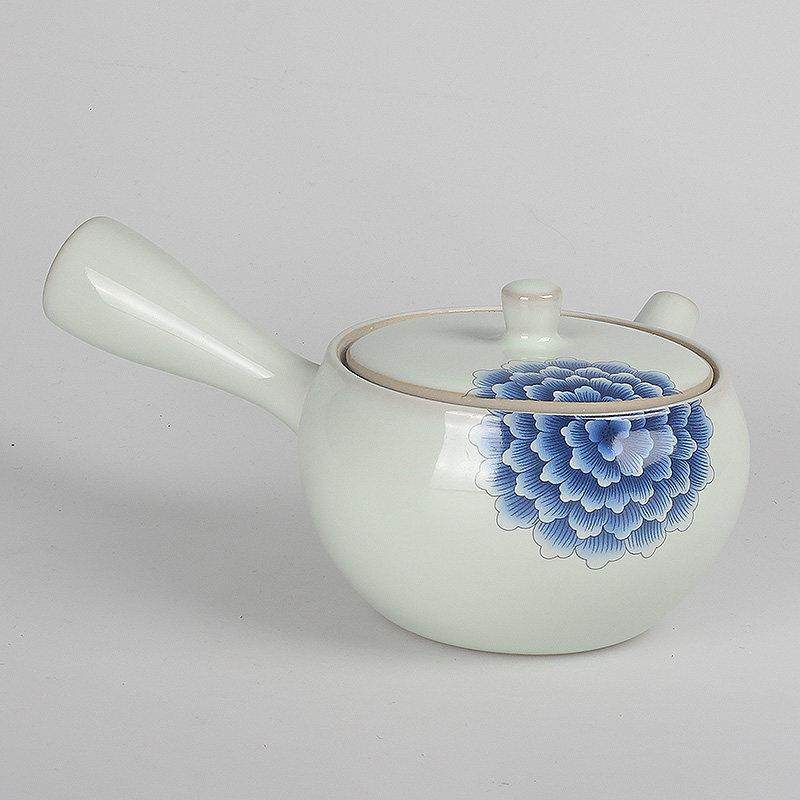 德化官窑青团棉陶瓷侧把壶手拿防烫侧把茶壶家用办公手柄茶创意壶,餐饮具,茶壶,淘宝优惠券,粉丝福利购,淘宝优惠卷