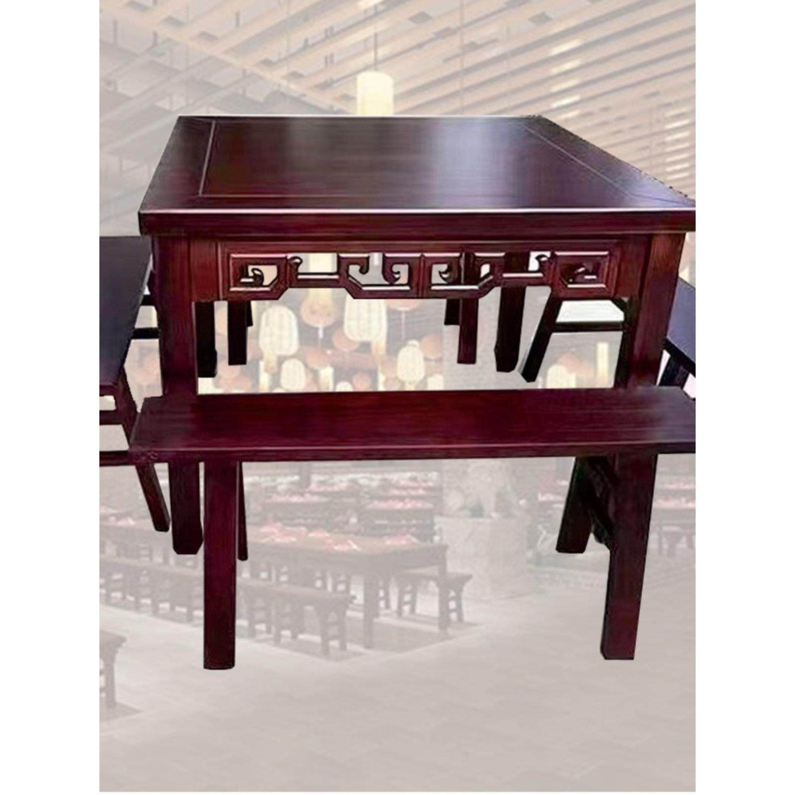 实木餐桌椅家用复古八仙桌仿古四方餐桌餐厅饭店面馆商用家用餐桌,住宅家具,实木餐桌,淘宝优惠券,粉丝福利购,淘宝优惠卷