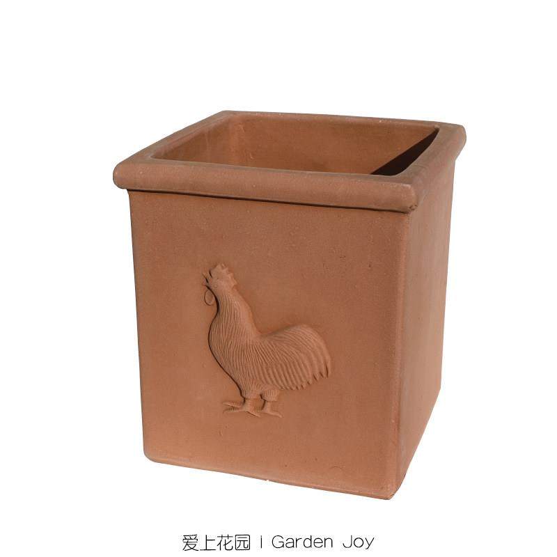 爱上花园丨荷兰工厂 粗制陶盆红陶花盆 花园装饰摆件 公鸡四方缸,鲜花速递/花卉仿真/绿植园艺,花盆,淘宝优惠券,粉丝福利购,淘宝优惠卷