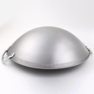 麦大厨商用电磁炉专用炒锅单柄双耳不锈钢铁锅大马勺40/45CM/50CM