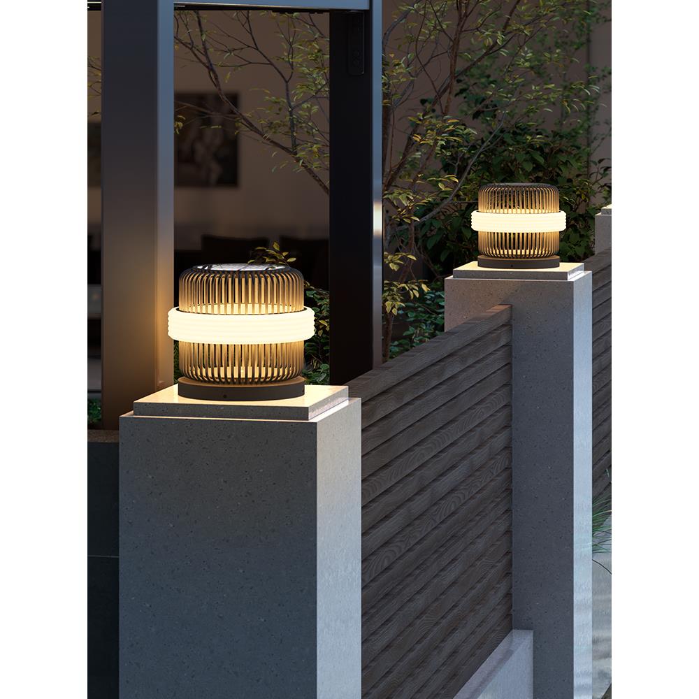 别墅庭院壁灯太阳能柱灯大门柱灯门柱灯户外柱灯2025新款