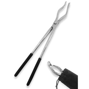 坩埚钳 石墨坩埚钳子 手持锻打扁口 熔炼金属 耐高温火夹钳