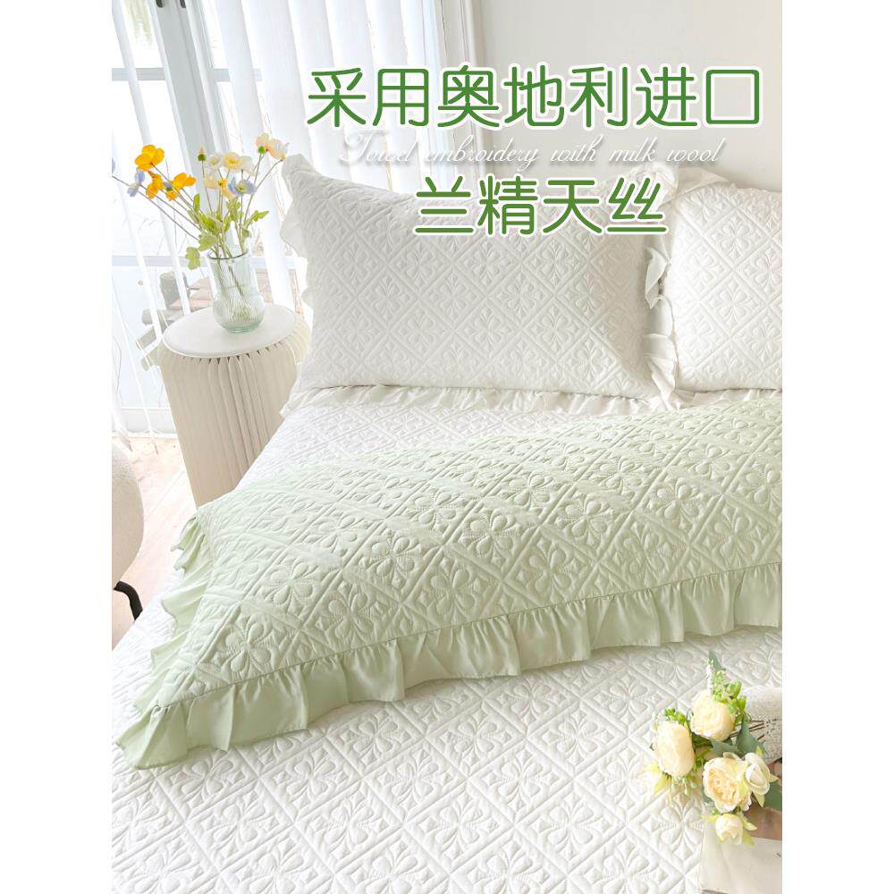 兰精天丝夏季双人长枕套 欧式简约长款凉感枕头套夹棉枕芯内胆罩