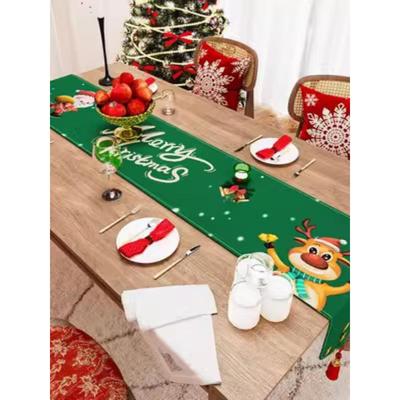 圣诞桌旗桌布防水红色高级感长方形茶几布喜庆格子餐桌台布红绿