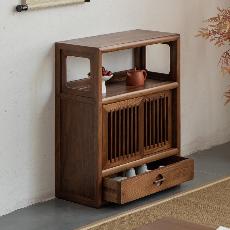榻榻米茶桌边柜角柜茶水柜日式茶几矮柜新中式实木餐边柜置物收纳