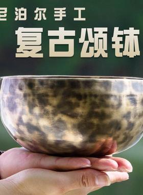 尼泊尔手工佛音碗瑜伽冥想颂钵西藏颂钵铜佛音碗疗愈铜磬直供