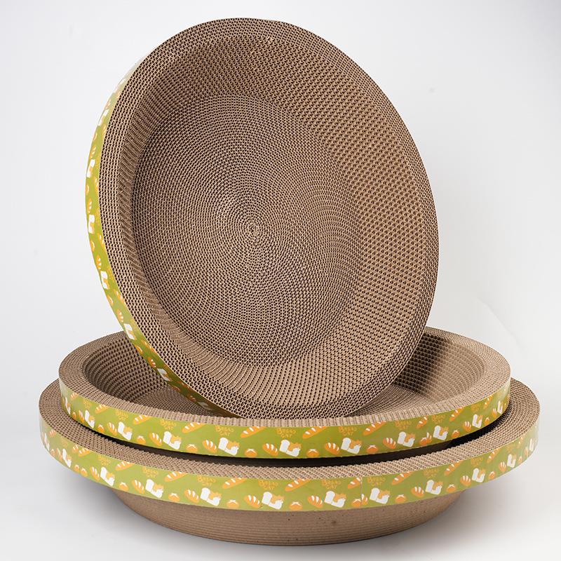 圆形猫抓板窝耐磨不掉屑猫窝一体猫咪抓盆特大号抓不烂猫爪板耐抓