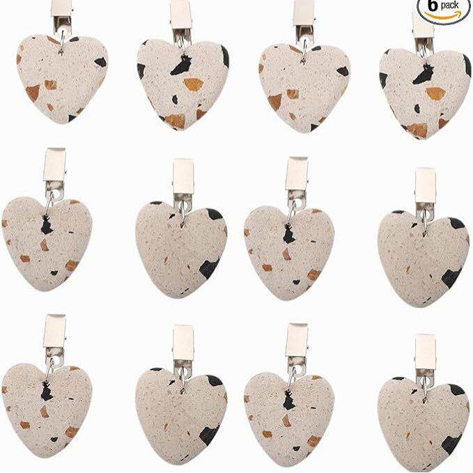 厂家心形挂坠桌布夹水磨石吊坠多色可供选择家居创意家居挂饰