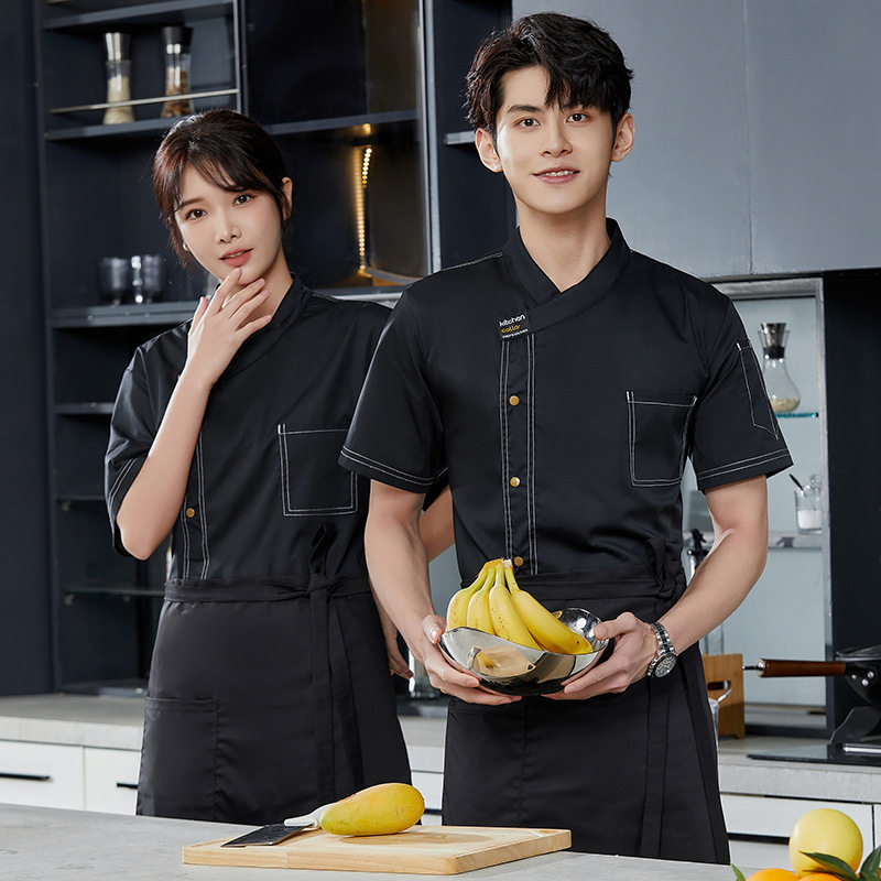 透气厨师工作服短袖男春夏酒店