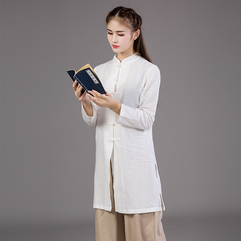 中棉麻太极瑜伽服修禅打坐居士