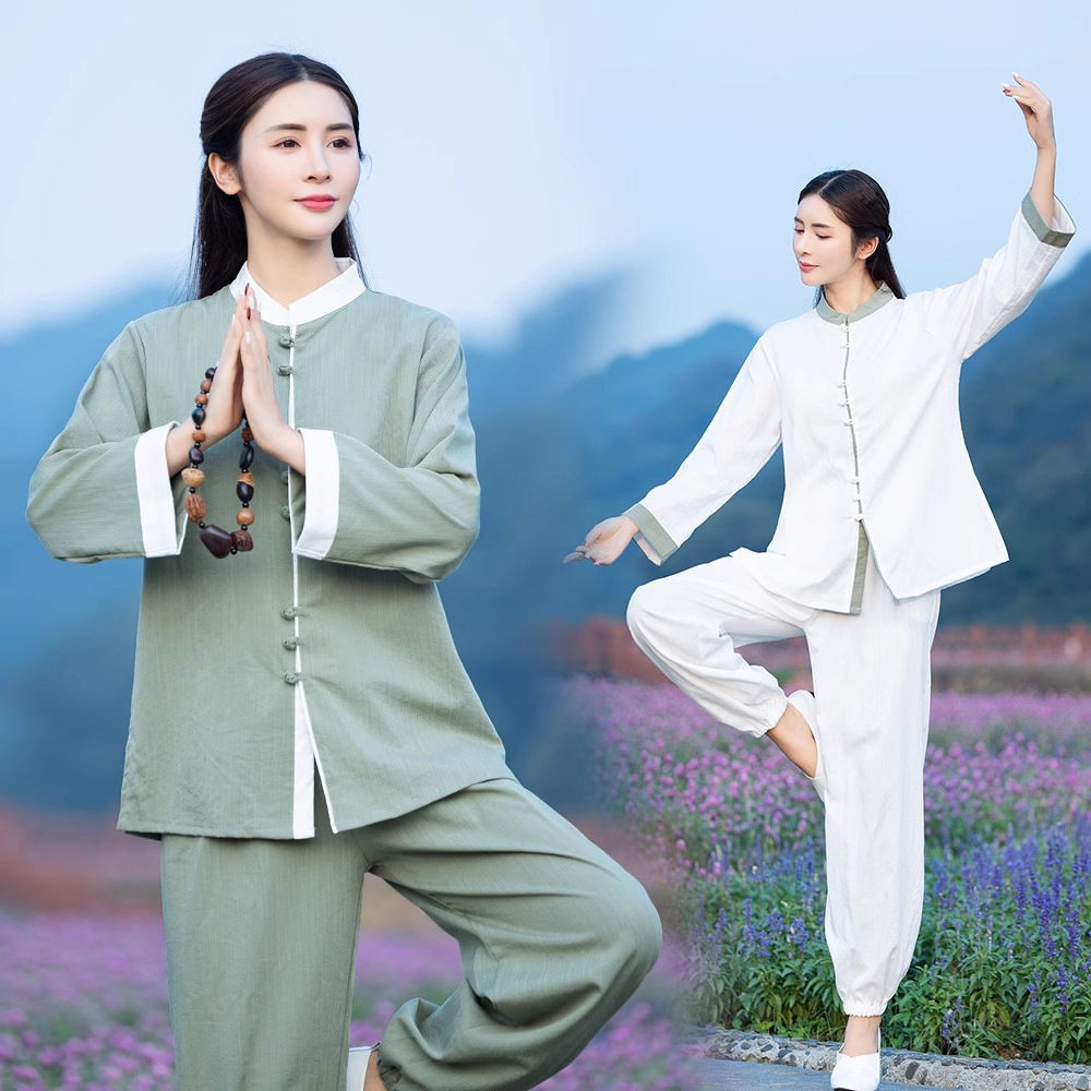 新款太极服套装改良八段锦练功服