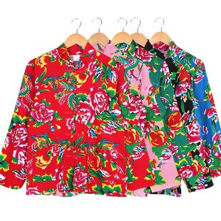 东北大花布衣服套装女搞笑二人转演出服民族秧歌服装民族风套装