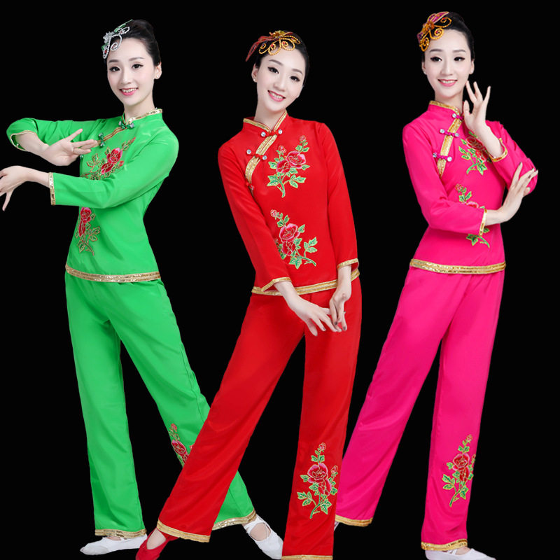 广场舞服装秧歌服新款套装扇子舞